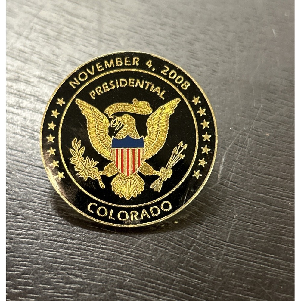 November 4, 2008 Presidential Seal Colorado Pin Black/Gold